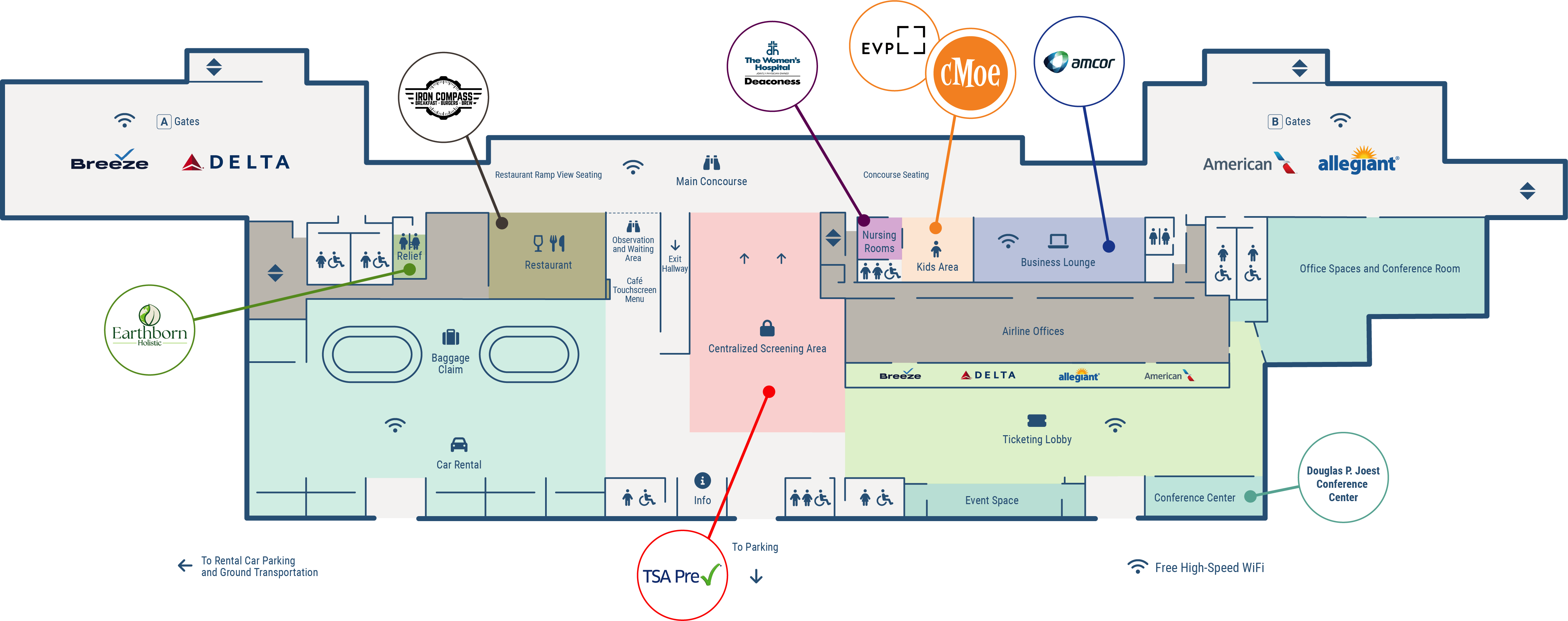 EVV Terminal Map