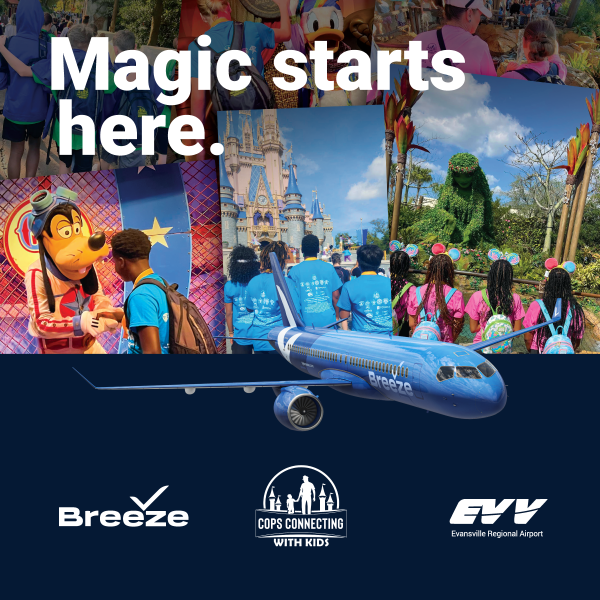 Evansville Regional Airport, Cops Connecting with Kids to Send 84 Local Students to Walt Disney World Next Year